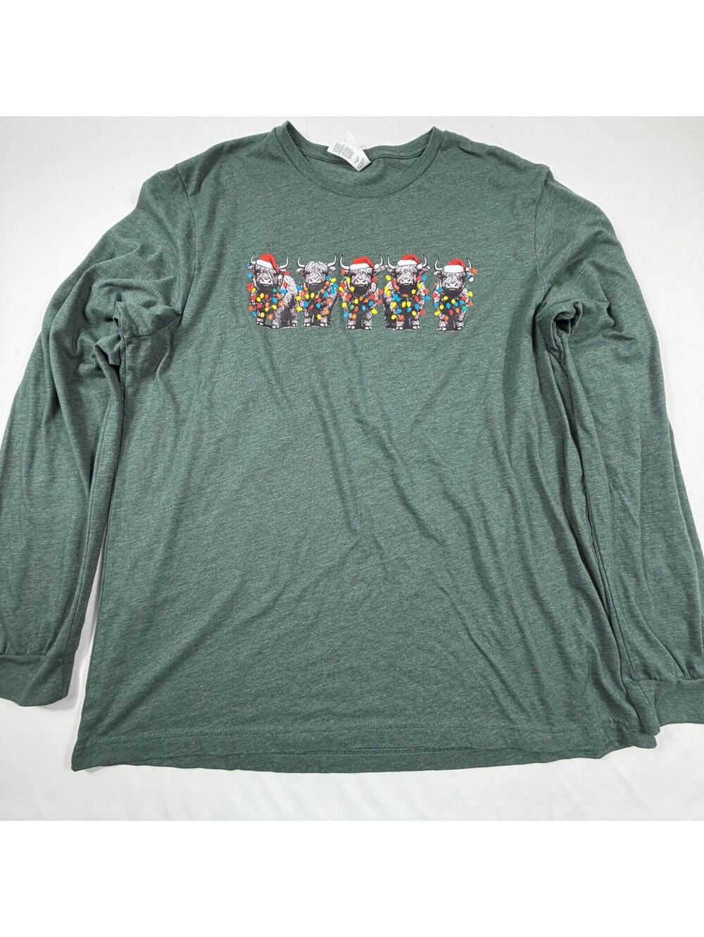 Bella+Canvas Heather CVC Long Sleeve T-Shirt with Holiday Graphic
